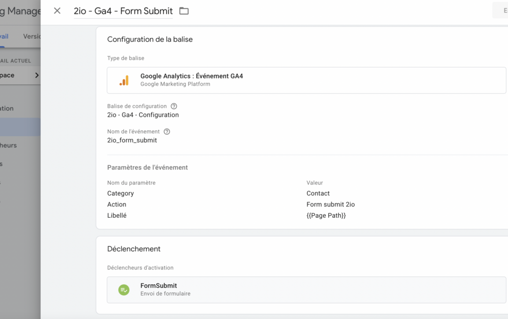 déclenchement tracking google analytics