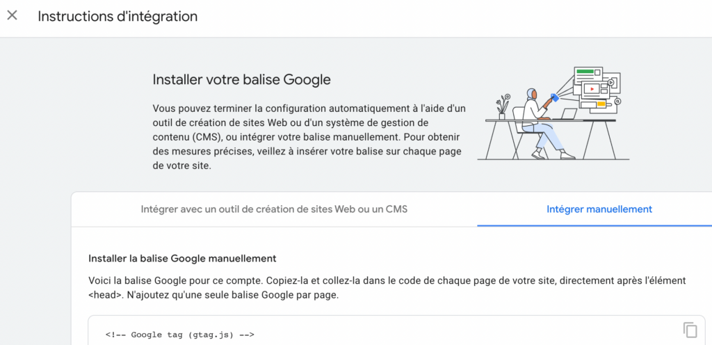 intégration manuelle ga4