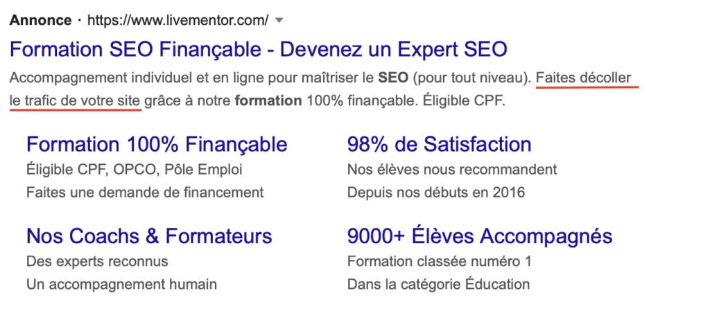 Création de Descriptions Convaincantes sur Google Ads