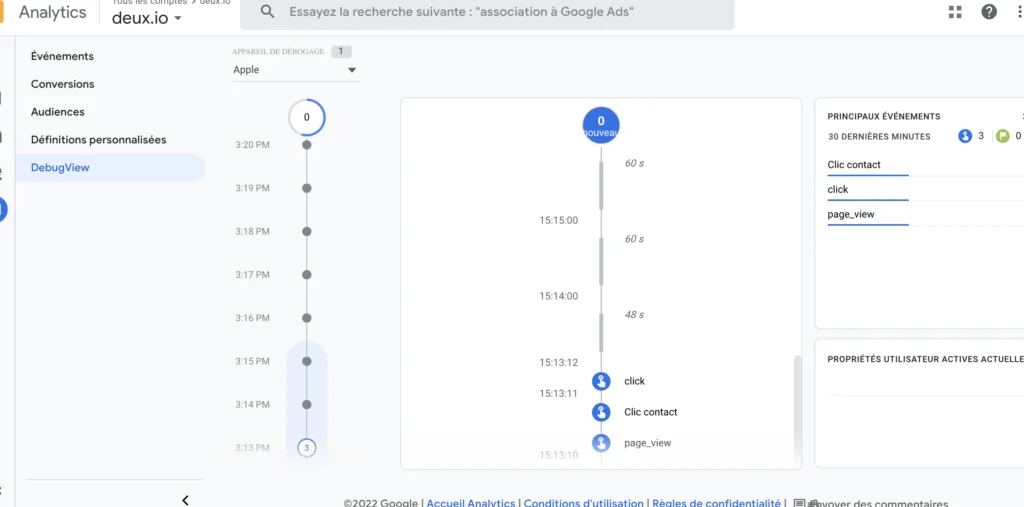 Debug View Google analytcis 4 