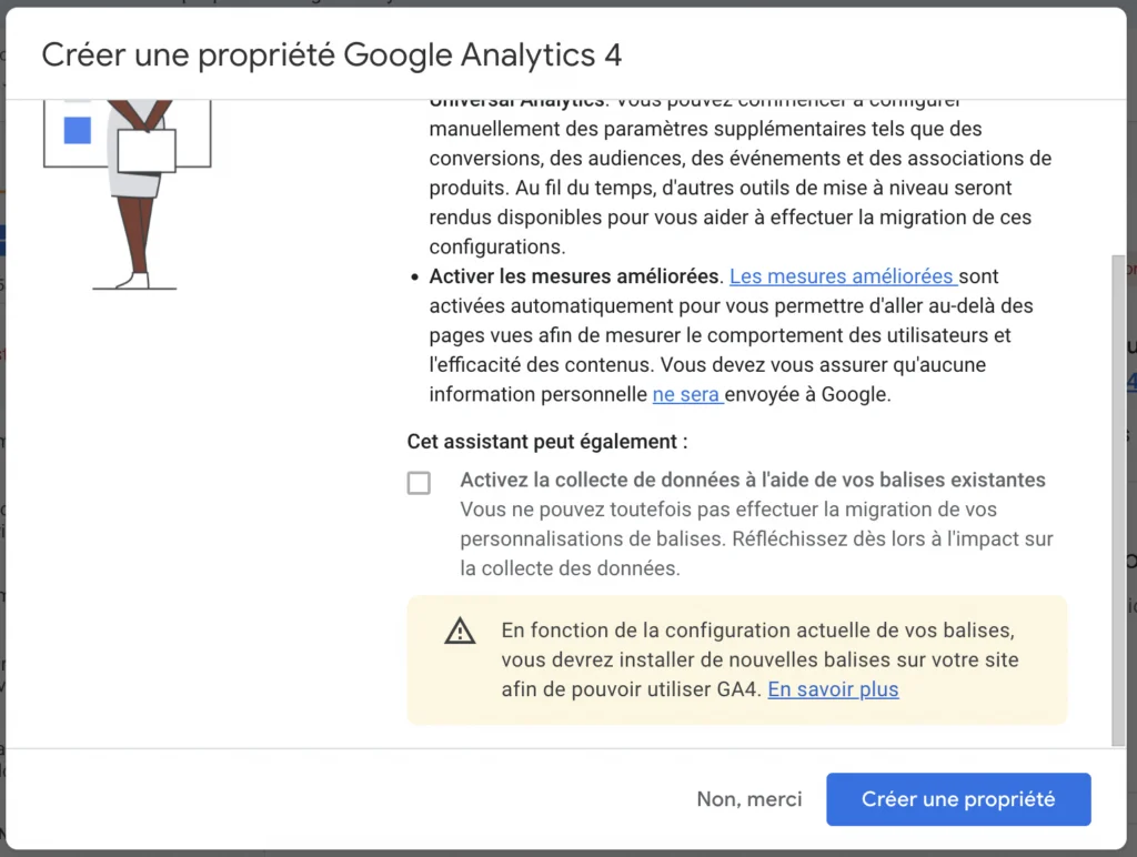 Acceptez la collecte de données Google analytic