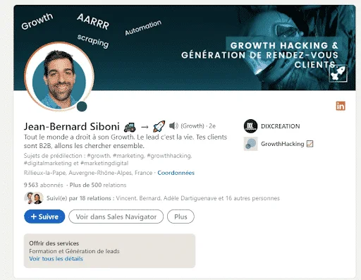 Profil linkedin exemple