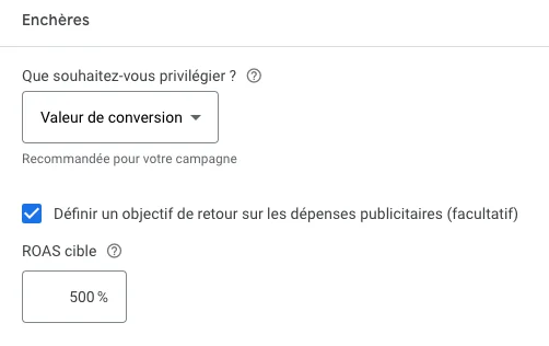 Maximiser la valeur de conversion Google Ads