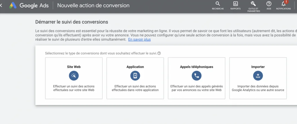 Suivi conversion Google analytics