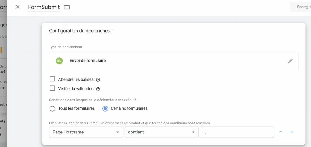 configurer le déclencheur Google Analytics