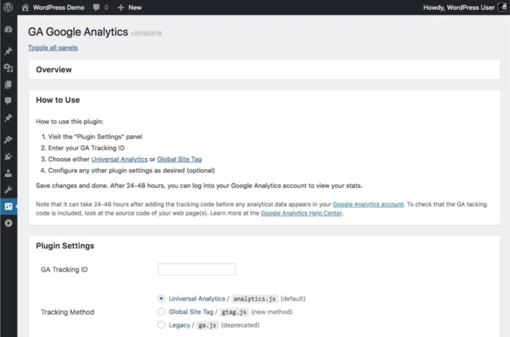 Plugin Google Analytics WordPress