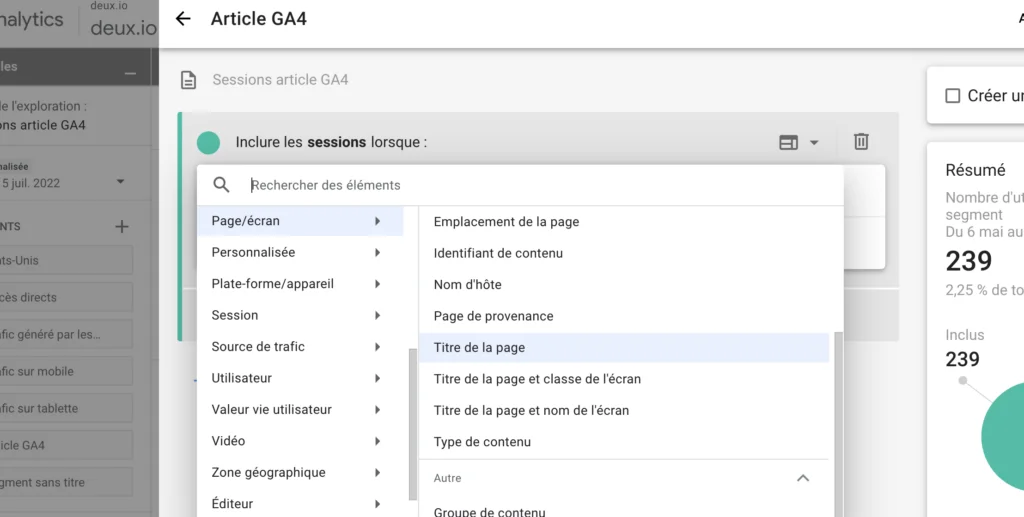 Titre section Google Analytics