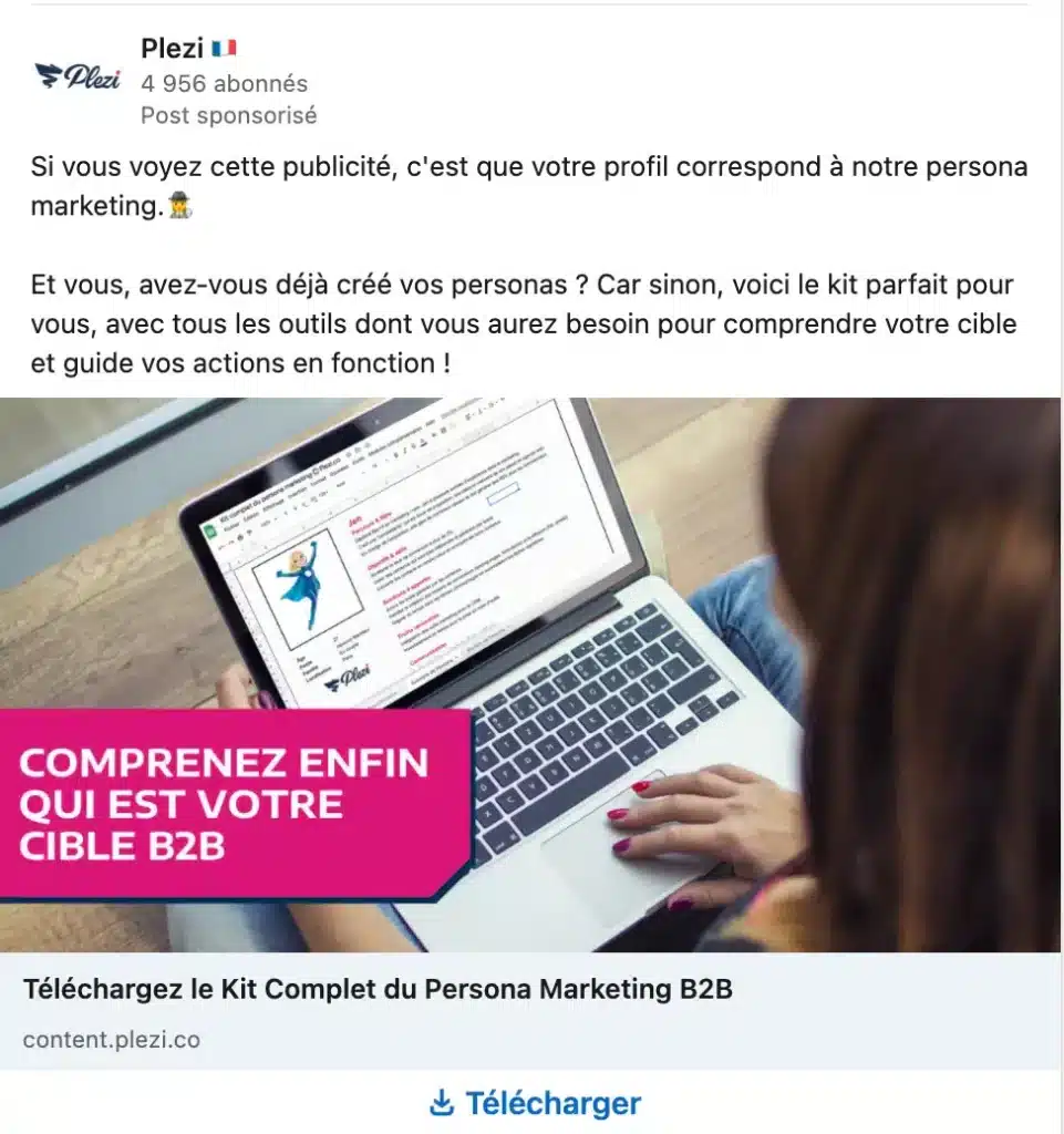 Exemple d'Annonce LinkedIn Ads