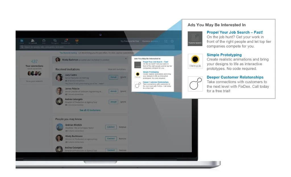 Annonces textuelles LinkedIn Ads