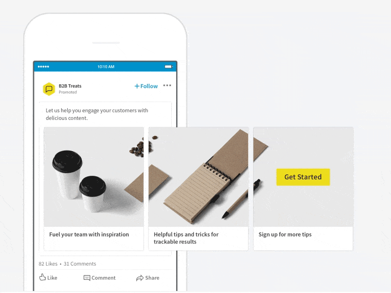 créer un carrousel sur Linkedin Ads