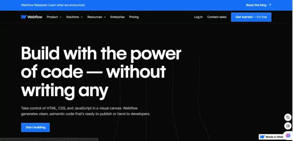 Création du template sur Webflow pour le SEO programmatique