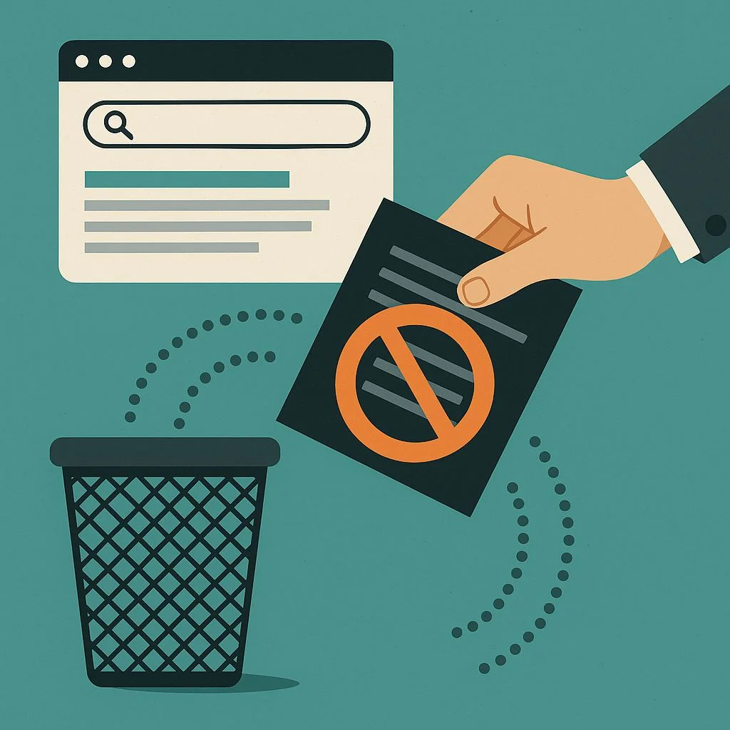 schema représentant la desindexation en seo