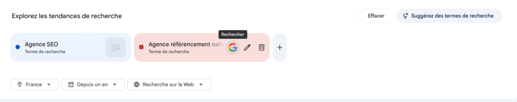 nouvelle interface Explore Google Trend